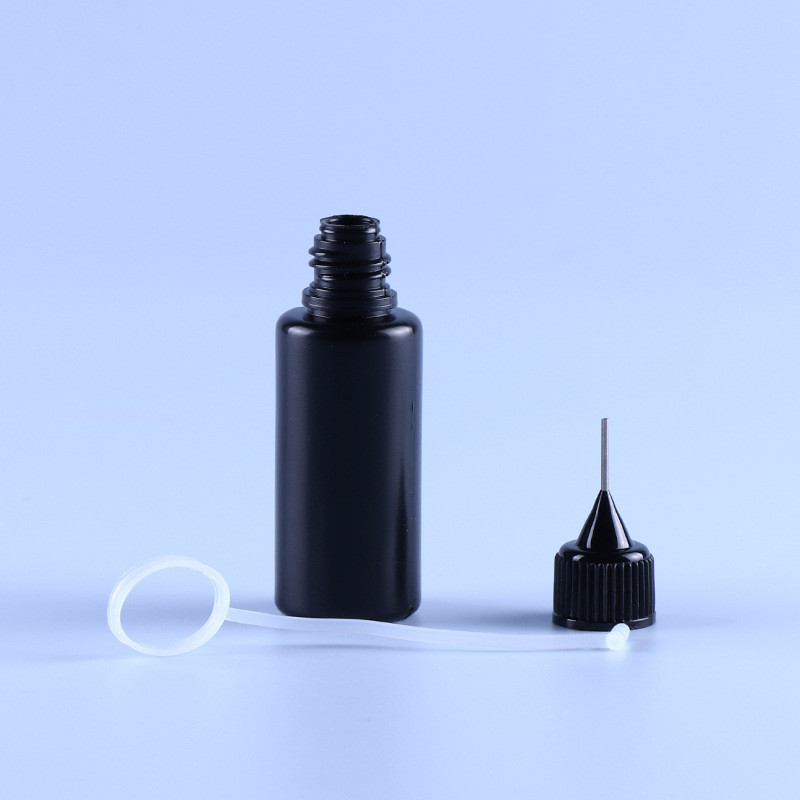 Schwarze PET Nadel-Kappen-Spitze leerer Ring Ejuice Vape Juice Bottle Light Resistant Silicone