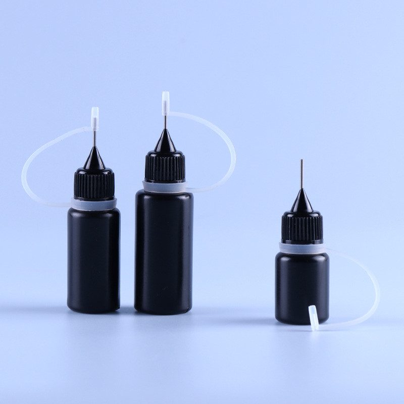 Schwarze PET Nadel-Kappen-Spitze leerer Ring Ejuice Vape Juice Bottle Light Resistant Silicone