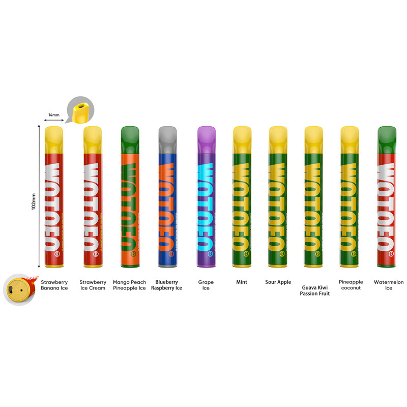 Wegwerfhülse Vapes Wotofo Mini+ 800 stößt Batterie-elektronischer Zerstäuber-Stift 2.8ml 500mah luft