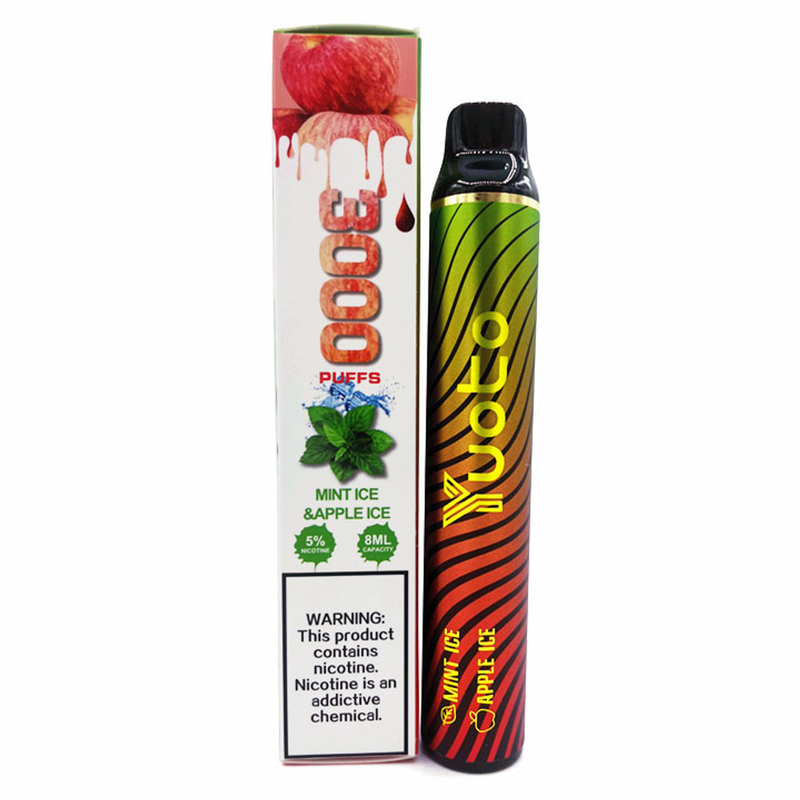 Gewürzte Wegwerfhülse Vapes 3000 stößt Yuoto-Schalter aroma 1650mah 8ml Doppelluft