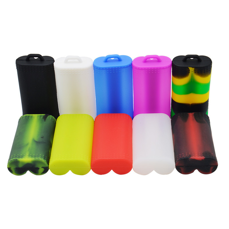 Zwei schützender E flüssiger Vape Batterie des Batteriedeckel-Hülsen-Kasten-bunte des Silikon-18650