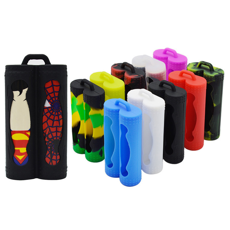 Zwei schützender E flüssiger Vape Batterie des Batteriedeckel-Hülsen-Kasten-bunte des Silikon-18650