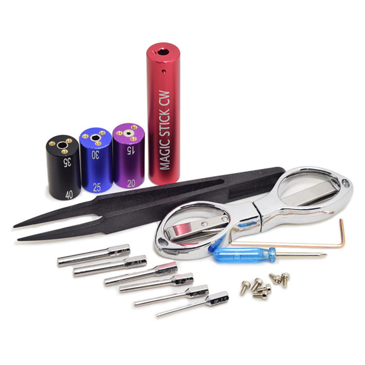 Elektronische Zigaretten-Zusätze umwickeln Subventions-Ohm des Vape-Winden-Tool-Kit-DIY Vaping bearbeitet Pinzette 6 - in- 1