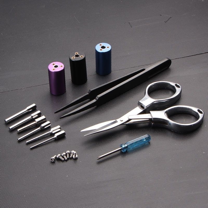Elektronische Zigaretten-Zusätze umwickeln Subventions-Ohm des Vape-Winden-Tool-Kit-DIY Vaping bearbeitet Pinzette 6 - in- 1