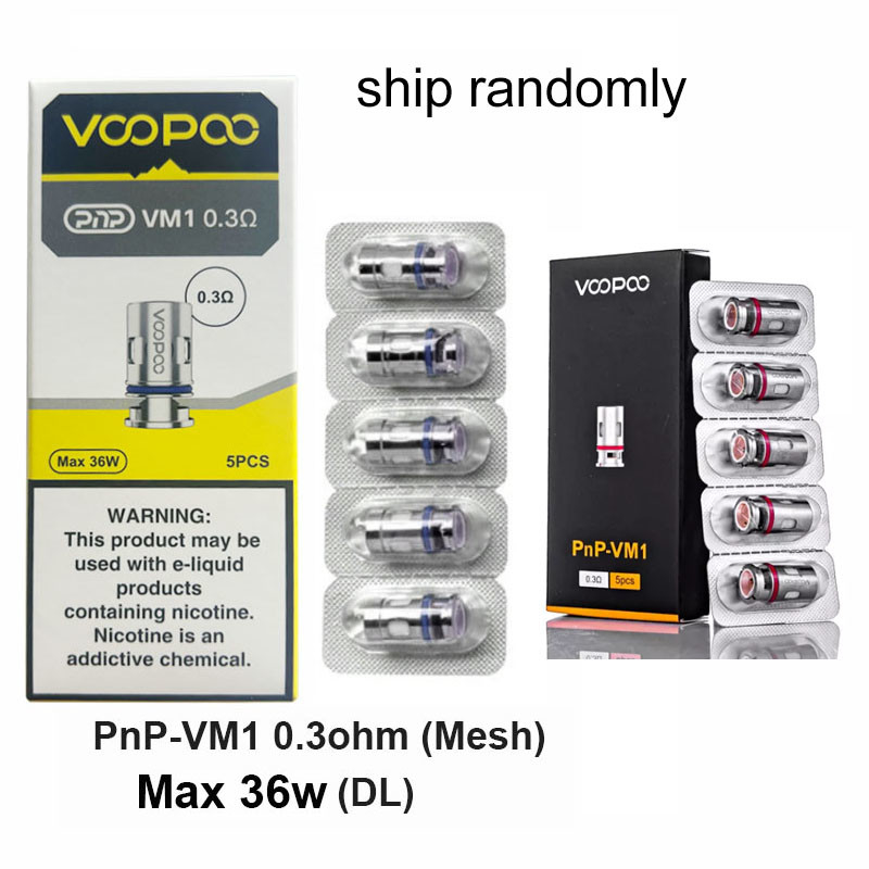 Voopoo PnP Ersatzespulver 5 Stück/Packung für Drag Baby/Mini/2/S/X,VINCI Serie Kit,Argus Pro,PnP 20/22,V.SUIT